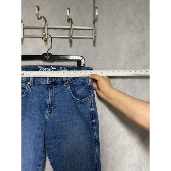 Wrangler Jeans Men 32X31 Blue Retro Slim Straight Cowboy Western Denim Rodeo - Picture 3 of 10